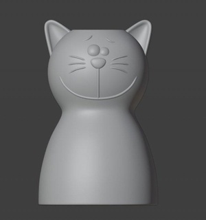 sorridente gatto vaso arredamento giardiniere fiore ciotola mazzo fiorista gattino micio animale domestico 3d print model - Mito3D