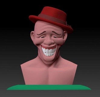 lächelnd Charakter Skulptur Büste Comic 3dprinting Bereit Drucken 3d print model - Mito3D