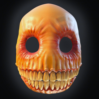 smiling mask halloween monsters & creatures skull teeth happy disguised costume 3d print model - Mito3D