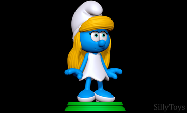 puffetta puffi 3d stampa modello in mostri creature 3dexport femmina ragazza blu biondo minuscolo 3d print model - Mito3D