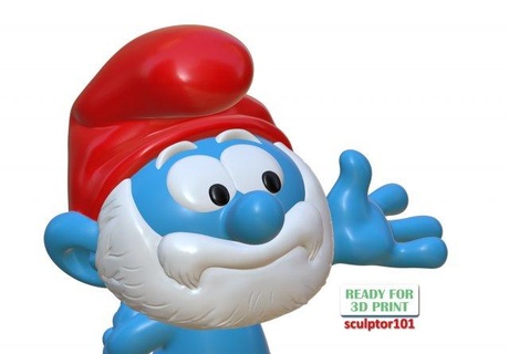 smurfs - papa smurf   man cartoon smurfs figurine 3dprintable miniture character 3d printable-model  3d print model - Mito3D