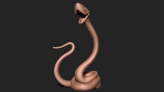 serpente figurine cobra rettile bocca aperta 3d stampato animale predatore Stampa creatura realistico pelle natura selvaggia biologia zoologia lucertola sculture arte 3d print model - Mito3D