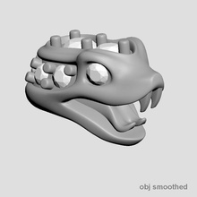 snake head 4 - beste Schmuck Schlange Kopf stilisierte gold Silber bedruckbar ist 3d print model - Mito3D