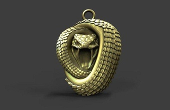 serpent pendentif bijoux bijou mode art 3d print model - Mito3D