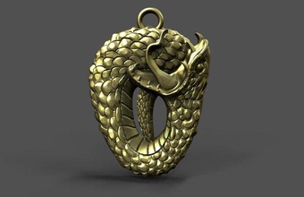 snake pendant 3d print model in pendants 3dexport digital file jewelry stl 3d print model - Mito3D