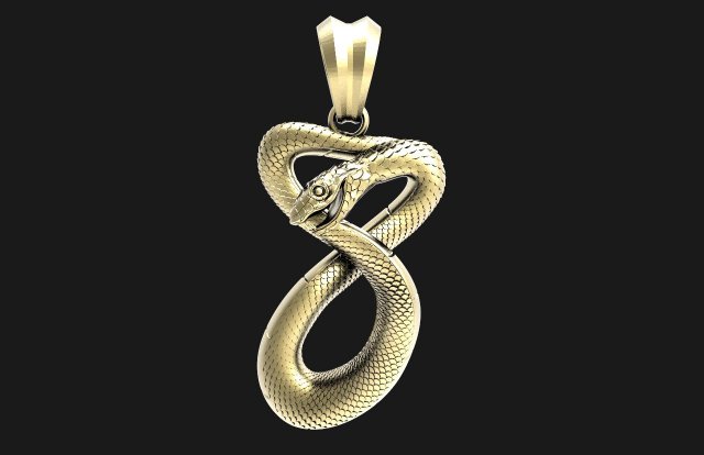 snake pendant pendants jewelry jewel 3D print model - Mito3D