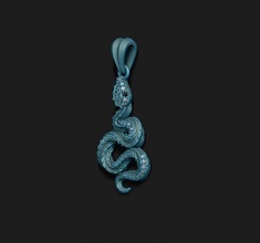 Schlange Anhänger Edelsteine Schmuck Gold druckbar Silber Juwel detailliert Reptil Schlangen Gift Viper Kobra Ringe Diamant Edelstein Eis HipHop Hüfte hüpfen 3d print model - Mito3D