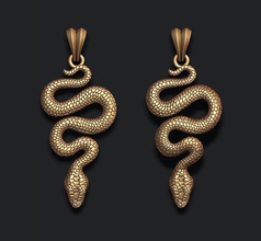 snake pendant 3d print model in pendants 3dexport atrox cobra diamondback gold jewel jewellery jewelry poison poisonous printable rattlesnake reptile scales serpent silver snakes venom 3d print model - Mito3D