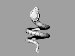 serpent bague 3d impression modèle in anneaux 3dexport rhinocéros matrice 3d print model - Mito3D