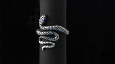 snake ring gems wax jewellery organics luxury design printable print jewel gem reptile 3d print model - Mito3D