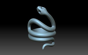 snake ring snakejewelry viper serpent python anaconda 3d print model - Mito3D