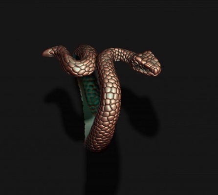 snake ring 3d print model in rings 3dexport jewellery gold diamond printable silver jewel cad female jewelry reptile rattlesnake atrox serpent snakes poison poisonous venom viper cobra 3d print model - Mito3D
