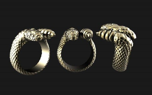 serpente anel argolas joalheria jóia 3d print model - Mito3D