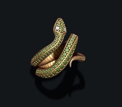 snake ring gems 3d print model in rings 3dexport jewellery gold printable silver jewel detailed jewelry reptile poison viper cobra diamond gemstone ice hiphop hip hop 3d print model - Mito3D