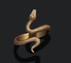 serpente anel 3d impressão modelo in argolas 3dexport cafajeste detalhado diamante noivado fêmea ouro jóia jóias joalheria imprimível réptil stl zbrush 3d print model - Mito3D