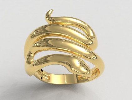 esgueirar anel argolas ouro gold ring joalheria jewelry rings paulorani moda moderno prata sneak animal silver 3d print model - Mito3D