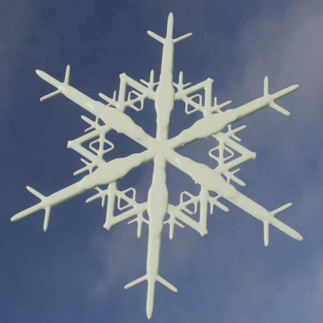 neige flocon hiver Noël 3D print model - Mito3D