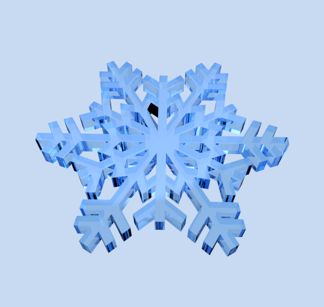 Schnee-Kolben Schnee kalt winter Kolben bedruckbar ist blender Kunst ornament Muster Dekorative 3D print model - Mito3D