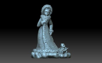 snow maiden snowman snowmaiden newyear christmas figurine sculpture decoration snowwoman winter christmastree 3d print model - Mito3D