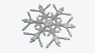 snowflake ornament snow ice flake winter christmas holiday freeze xmas cold art sculptures miniatures 3d print model - Mito3D