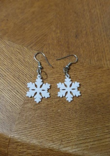 snowflakes Ohrring 3d drucken Modell Ohrringe Schneeflocke pendientes copodenieve nieve Schnee 3d print model - Mito3D