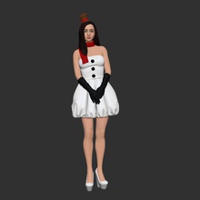 muñeco de nieve lindo carácter niña mujer la estatuilla las miniaturas sexy 3d print model - Mito3D