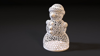 snowman voronoi 3d print model in 3dexport christmas 3dprinting printing year decoration design interior art 3d print model - Mito3D