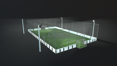soccer field 3d model in stadium 3dexport sport playground football ball cup worldcup street people goal lowpoly pbr-ready gameready 3d print model - Mito3D