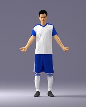 soccer player 1114-1 3d print ready scan model polygon 3dprint human male realistic posed character people miniatures man woman child style sport football footballer 3d print model - Mito3D