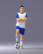 soccer player 1114-4 3d print ready model in man 3dexport scan polygon 3dprint human male realistic posed character people miniatures woman child style sport football footballer 3d print model - Mito3D