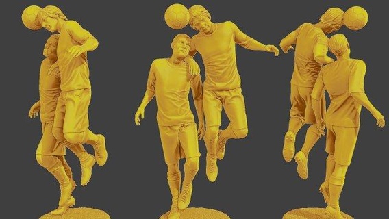 football joueur sp 031 032 3d impression modèle in figurines 3dexport figure miniature sculpture homme tasse sport messi ronaldo défenseur centre buteur left mid right gardien but argentine brésil action 3d print model - Mito3D