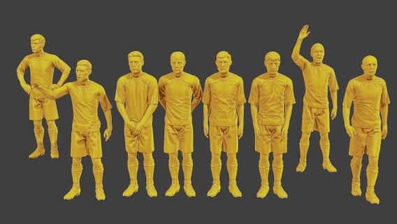 football joueurs sp pack 3 3d impression modèle in figurines 3dexport figure miniature sculpture homme tasse sport messi ronaldo défenseur centre buteur left mid right gardien but argentine brésil action 3d print model - Mito3D