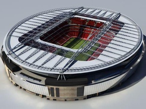 fußball stadion 3d modell 3dexport arena gericht feld sport spiel architektur außen innere tor netz ball europäisch ecke flagge sitze 3d print model - Mito3D