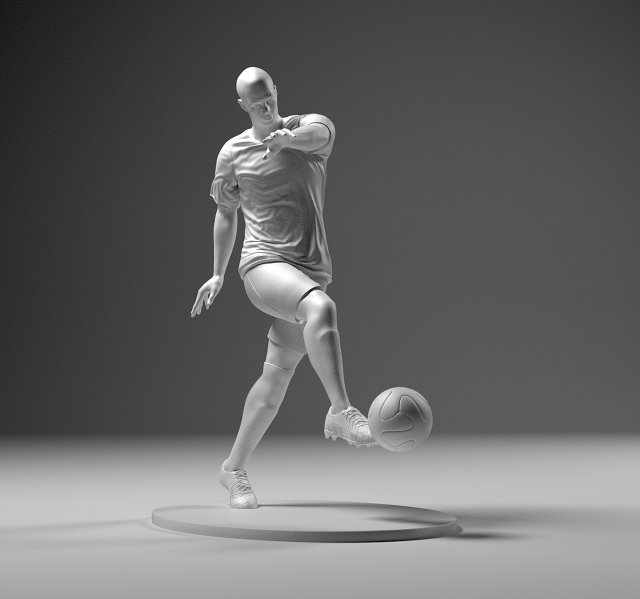 soccerer 4 footstrike 03  man footballer soccerer stl 3d print ball figurine toy football match championship christiano ronaldo  3D print model - Mito3D