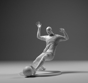 footballeur 4 luge 01 homme Football football Jeu championnat 3d impression statue figurine stade sport euro Jeux jouets Ronaldo joueur 3d print model - Mito3D