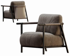 Sofa sagen Italien st Germain Sessel Schnitt mischen Leder Chaise Salon Plaid Kissen Stoff zeitgenössisch modern beyl Biege nathy 3d print model - Mito3D