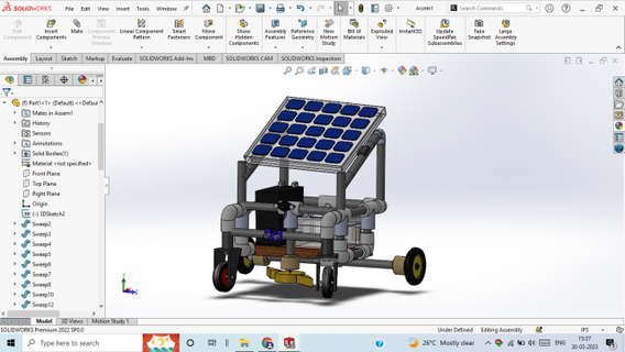 solar Relva cortador Engenharia bateria 3d print model - Mito3D