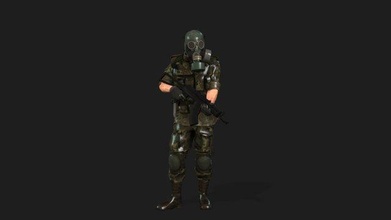 soldier-military-army--1-rigged animation file 3d model in unmanned 3dexport character lowpoly modular male military soldier animated modern pbr human army mercenary shooter rifle realtime game 3d print model - Mito3D