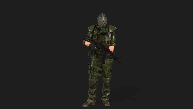 soldier-military-army--2-rigged animation file 3d model in unmanned 3dexport character lowpoly modular male military soldier animated modern pbr human army mercenary shooter rifle realtime game 3D print model - Mito3D