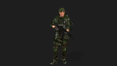 soldier-military-army--7-rigged animation file character lowpoly modular male military soldier animated modern pbr human army mercenary shooter rifle realtime game 3d print model - Mito3D