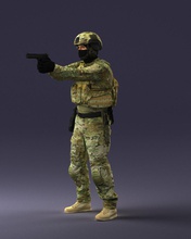 soldier 0510 3d print ready model in man 3dexport scan polygon 3dprint human male realistic posed character figurine people visualization miniatures casual toy 3d print model - Mito3D