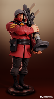 soldier team fortress 2 man figure game character 3dprint male teamfortress2 3d print model - Mito3D