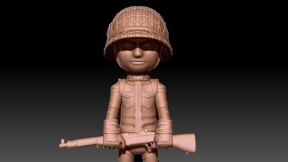soldier wwii usa figurines armor war battlefield army military uniform character wear helmet pockets equipment backpack boots clothing tactical miniatures 3d print model - Mito3D