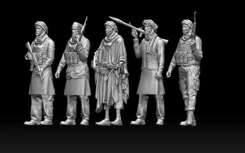 askerler arap 3d yazdır model in figürinler 3dexport müslüman asker paralı ordu savaş heykel auganistan minyatürler 3d print model - Mito3D