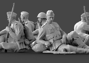 soldados ussr 3d impressão modelo in homem 3dexport soviético soldado russo rússia guerra ppw vermelho exército 2ww alemão miniaturas principal descansar remo memes ww2 3d print model - Mito3D