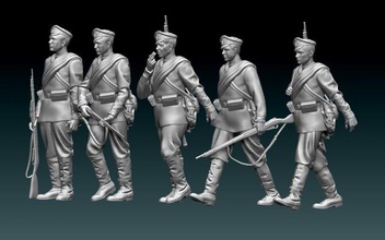 soldats ww1 russe empire 3d impression modèle in figurines 3dexport soldat guerre uniforme sculpture 1ww mondiale russie royal diagrane miniatures 3d print model - Mito3D