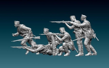 soldados ww1 ruso 3d impresión modelo in figuritas 3dexport soldado guerra uniforme escultura 1ww wwi rusia imperio royal diarama miniaturas 3d print model - Mito3D