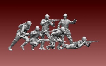 soldati ww2 russia 3d stampa modello in figurine 3dexport soldato guerra urss ufficiale durante seconda mondiale 2ww miniature rkka serbatoio equipaggio comandante rosso esercito attacco 3d print model - Mito3D
