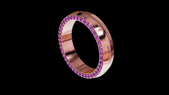 sólido eternidad convexo anillo Roca anillos diamond ring jewelry rings joyería joya Boda brillante oro plata libra esterlina mujer compromiso amor clásico 3d print model - Mito3D