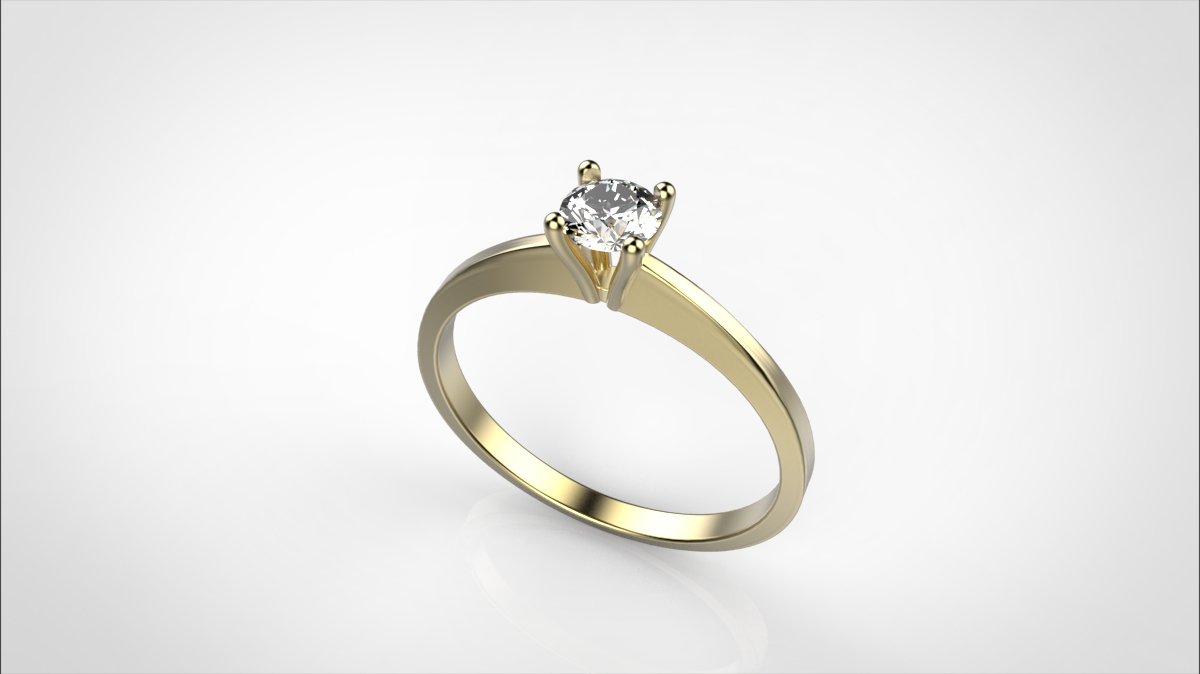solitaire engagement ring jewelry 3dmodel 3D print model - Mito3D